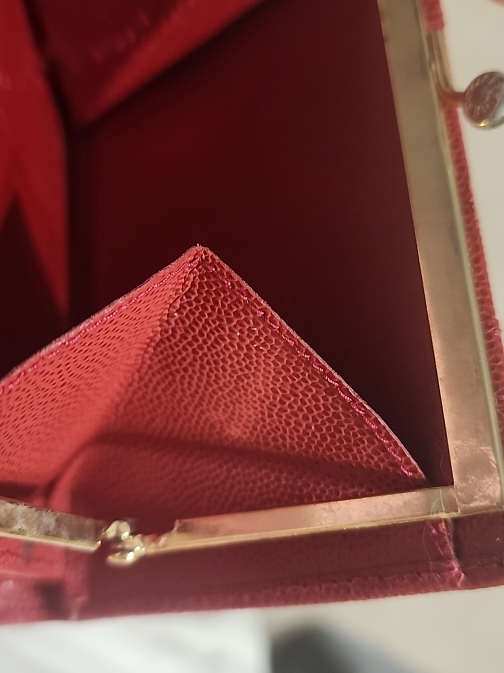 Celine Red Leather Triomphe Compact Wallet with Gold Hardware - Picture 11 of 16